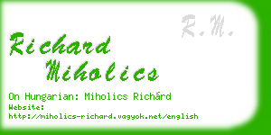 richard miholics business card